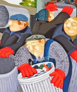 Beryl Cook Inspired Art Dustbinmen Paint By Numbers