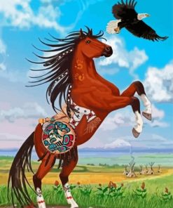 Eagle and Horse Animal Paint By Numbers