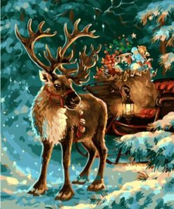 Christmas Elk Winter Paint By Numbers