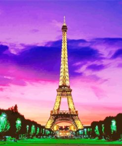 Eiffel Tower Paris Sunset Paint By Numbers
