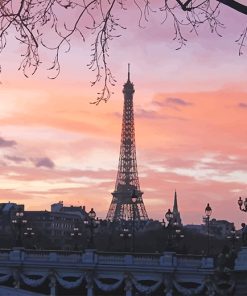 Eiffel Tower Sunset Paint By Numbers