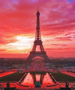 Eiffel Tower Sunset View Paint By Numbers