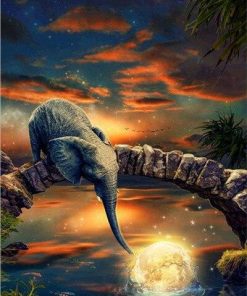Elephant Moonlight Animals Paint By Numbers
