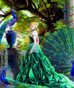 Emerald Fantasy Peacock Paint By Numbers