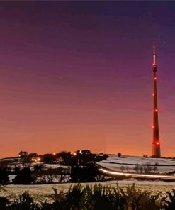 Emley Moor Tower Night Paint By Numbers