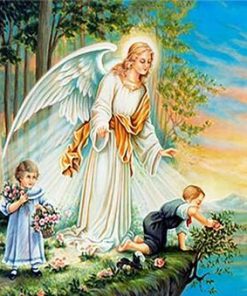 Guardian Angel with Children Paint By Numbers