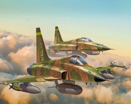 F-5e-tiger-Aircraft-paint-by-number