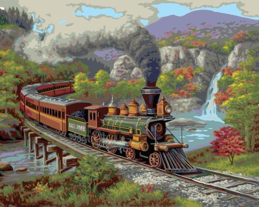 Fall-River-Train-DIY-Landscape-Paint-By-Numbers-PBN-12282