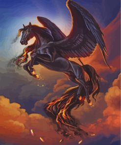 Black Horse Fantasy Paint By Numbers