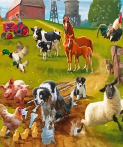 Animals in Farmscape Paint By Numbers