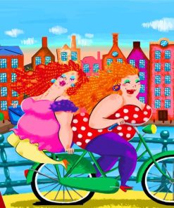 Curvy Ladies Bicycle Paint By Numbers