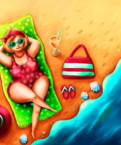 Beach Fat Lady Paint By Numbers