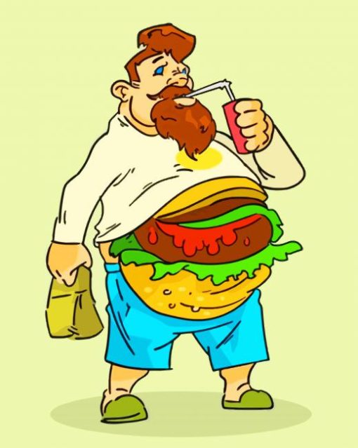 Fat-man-drinking-Soda-paint-by-number