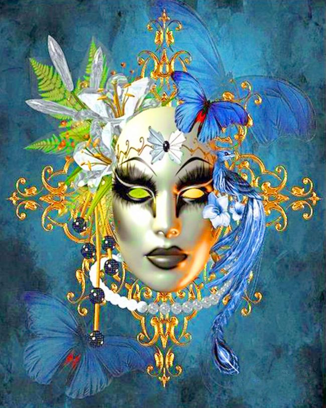 Venetian Fantasy Mask Paint By Numbers