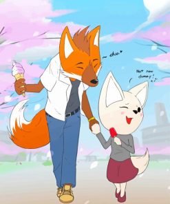 Fenneko And Ookami Aggretsuko Paint By Numbers