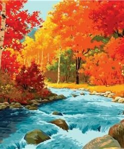 Autumn River Forest Landscape Paint By Numbers