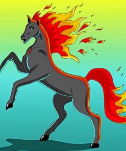 Fiery Horse Paint By Numbers