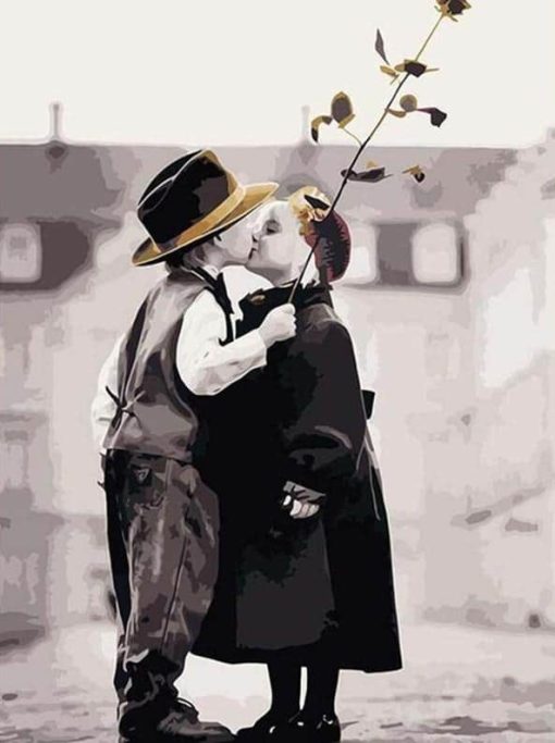 First-kiss-40x50cm-peinture-par-num-ros-bricolage-Art-mural-d-coration-de-salon-d-cor-1