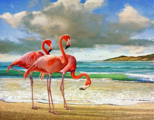 Flamingo-Art-Hand-painted-Creative-Digital-Oil-Painting-24-Color-Pigment-Brush-Painting-DIY-Painting-By