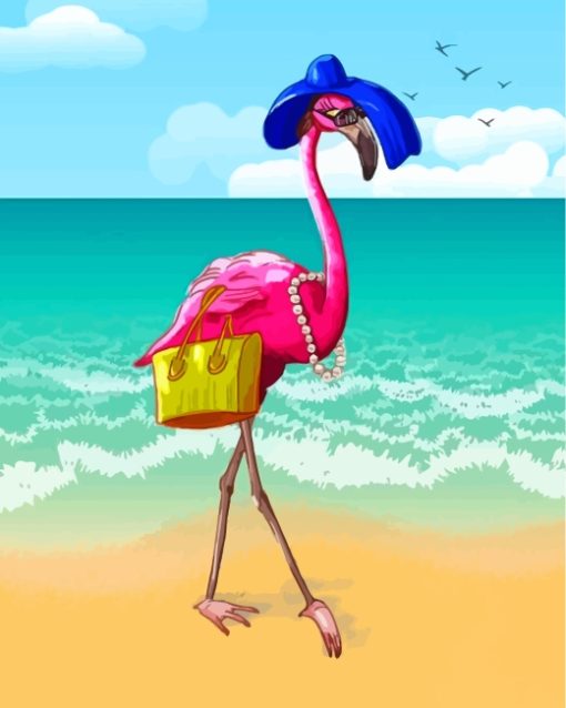 Flamingo-In-Hat-paint-by-numbers