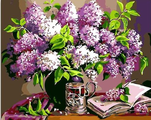 Fleur-pourpre-peinture-la-main-par-num-ros-toile-peinture-maison-mur-Art-photo-coloriage-par-1