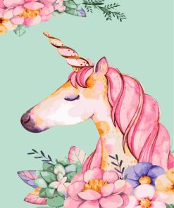 Pink Unicorn Fantasy Paint By Numbers