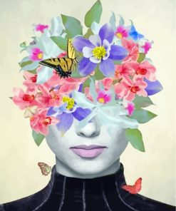 Floral Girl and Butterflies Paint By Numbers