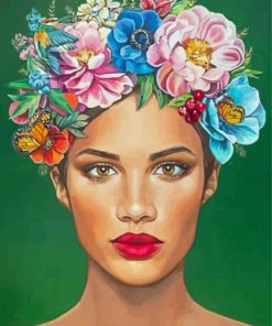 Flower Head Women Paint By Numbers