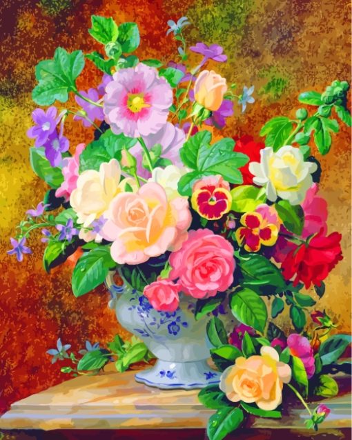Flowers-Bouquet-In-Vase-paint-by-numbers