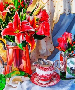 Flowers Vase Lily Scene Paint By Numbers
