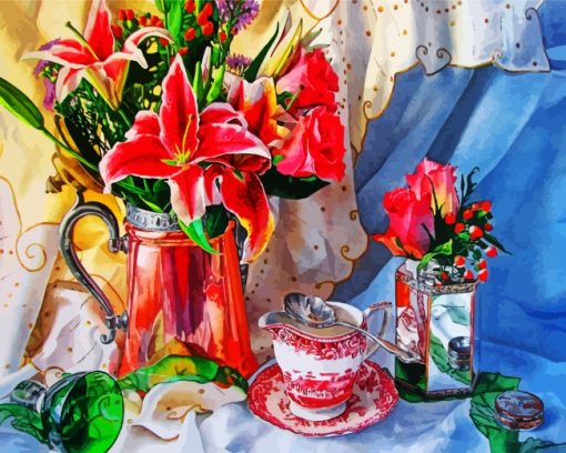 Flowers-Vase-And-Teacup-paint-by-numbers