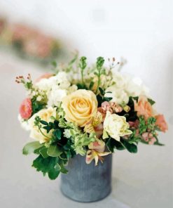 Flower Arrangement in Rustic Vase Paint By Numbers