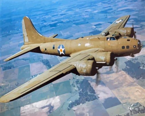Flying-Fortress-B-17-airplane-paint-by-number