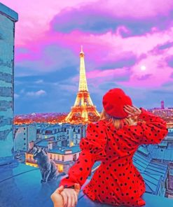Paris Eiffel Tower Red Paint By Numbers