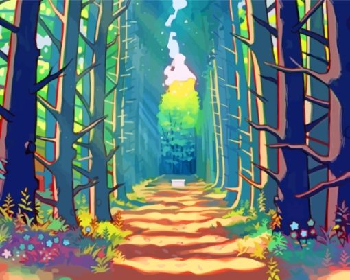 Forest-Alley-Trees-paint-by-numbers