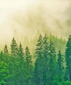 Forest Green Landscapes Paint By Numbers