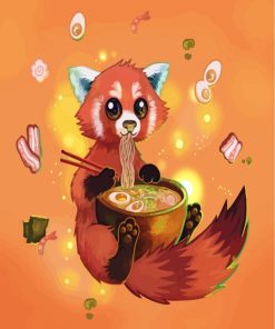 Fox Eating Ramen Paint By Numbers
