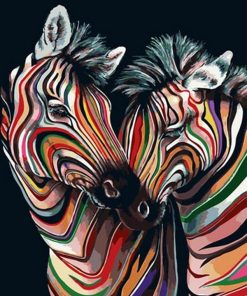 Colorful Zebra Art Paint By Numbers