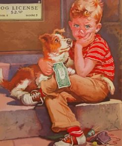 Frances Tipton Hunter Boy Dog Paint By Numbers