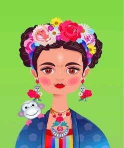 Famous Frida Kahlo Monkey Paint By Numbers
