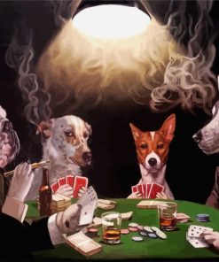 Gambling Dogs Poker Cards Paint By Numbers