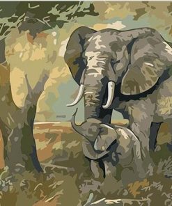 Elephant Wildlife Art Paint By Numbers