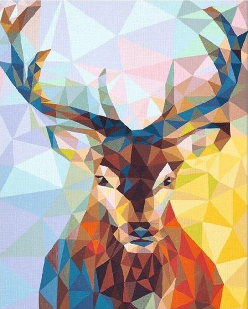 Geometric-colorful-deer-paint-by-number