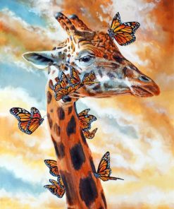 Giraffe and Butterfly Paint By Numbers