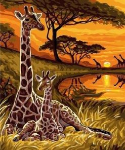 Giraffe Love Couple Paint By Numbers