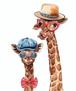 Giraffe and Baby Animal Paint By Numbers