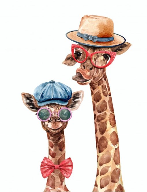 Giraffe-and-Baby-Wearing-DIY-Animals-Paint-By-Numbers-PBN-12277