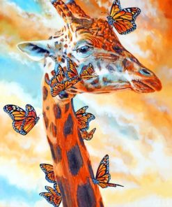 Majestic Giraffe and Monarch Paint By Numbers