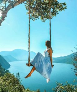 Girl on Swing in Dresses Paint By Numbers
