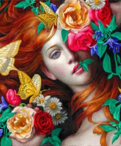 Girl and Butterflies Paint By Numbers